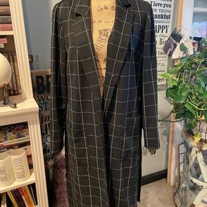 Michel Studio Collection Black and White Checkered Blazer